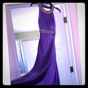 Elegant purple satin dress